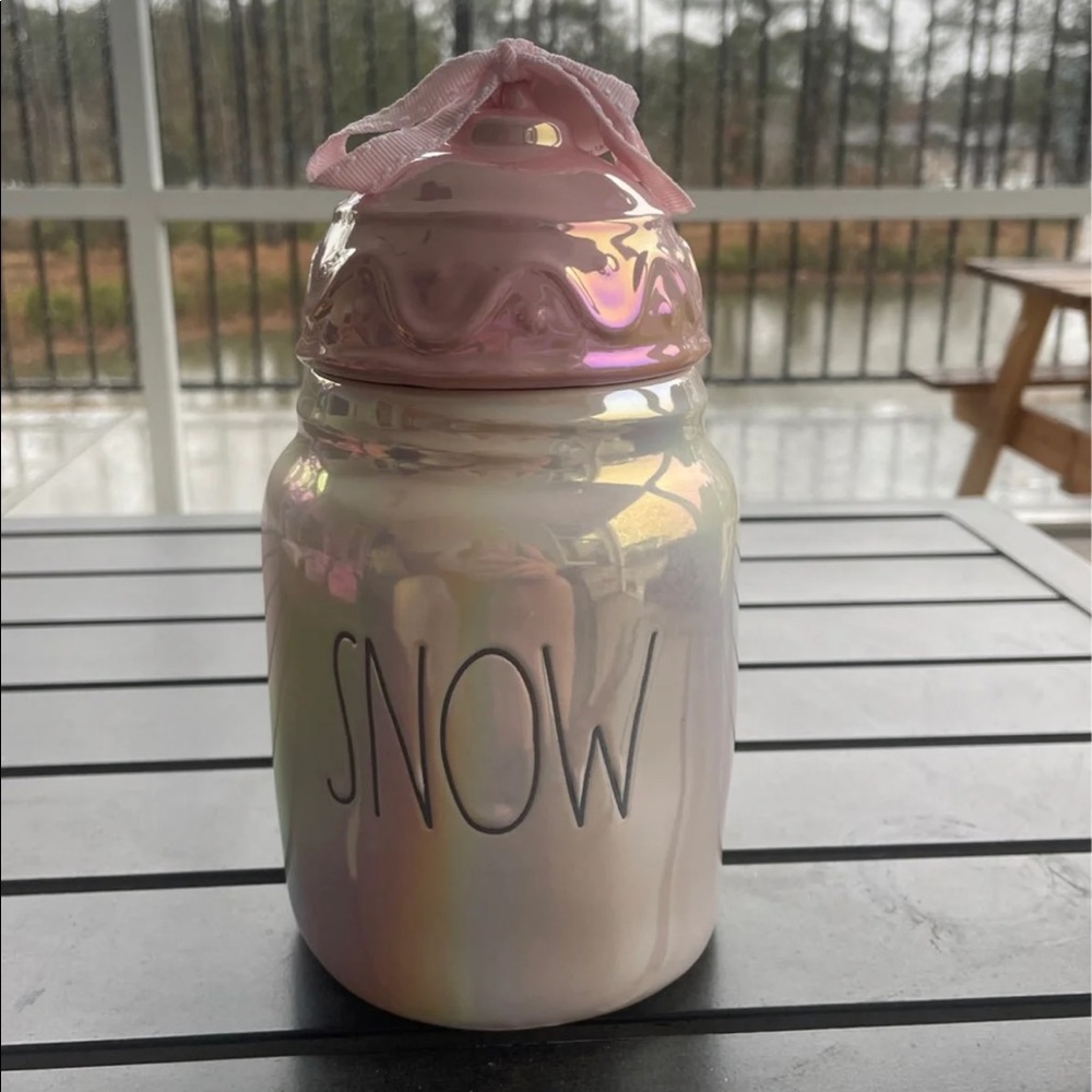 Rae Dunn Iridescent Snow Canister